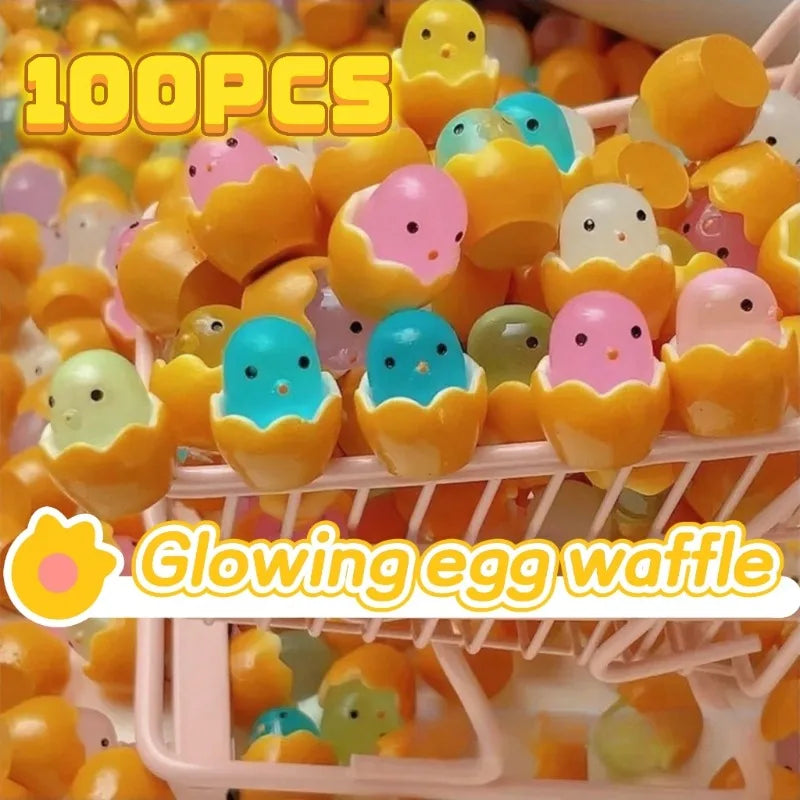 Easter Eggshell Chick Micro Landscape Decorations Glowing Easter Eggs Ornament Kids Novelty Toys Easter Decor DIY Gifts