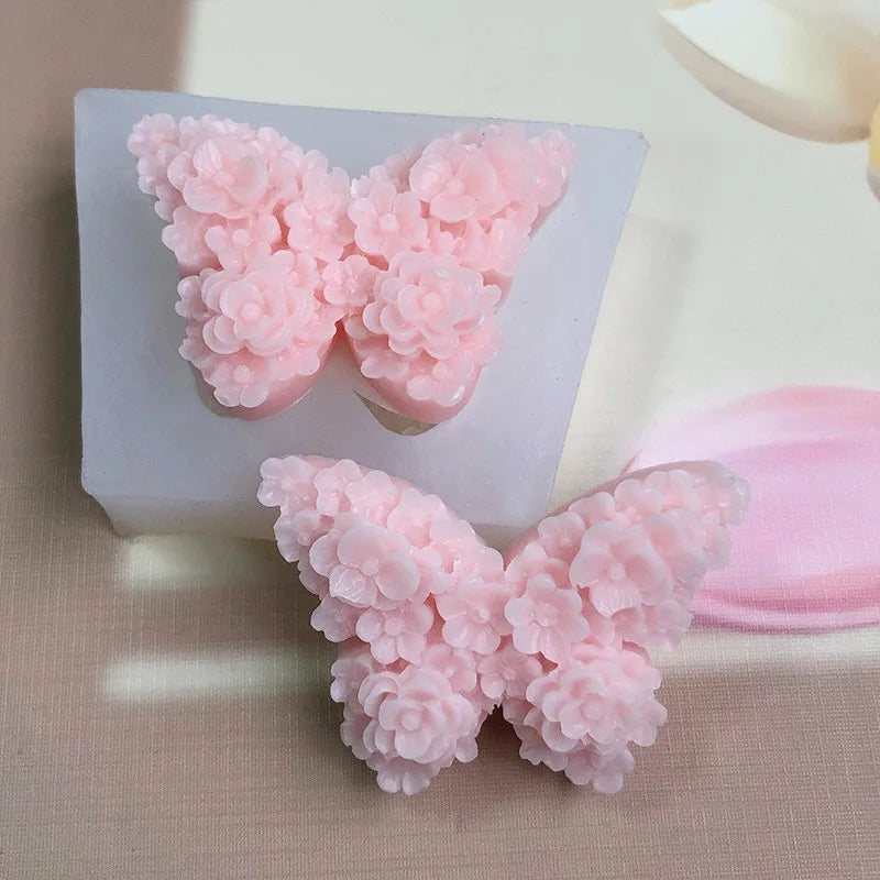 Rose Butterfly Chocolate Flip Sugar Baking Cake Decoration Silicone Butterfly Aromatherapy Gypsum Candle Silicone Mold