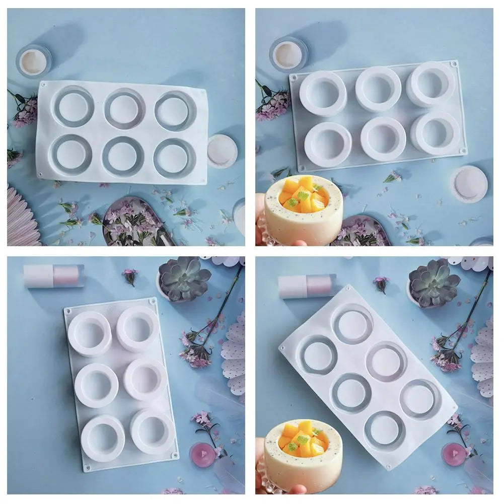 Silicone 6-Link Concave Cup Cake Mold  Dimpled Cupcake Mold DIY Cake Chocolate Maker Tool Kitchen Baking Tool Accessories