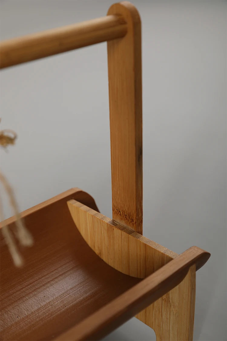 Vintage Bamboo Fruit Tray Chinese Style Tea Snack Basket Elegant Nut Dish Compact Dessert Storage Basket