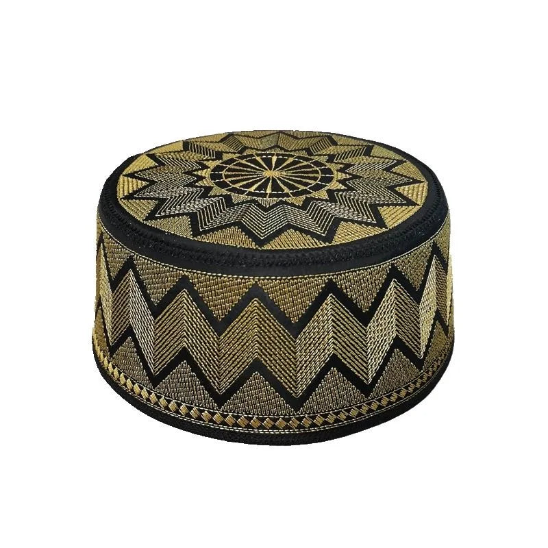 Muslim Caps For Men Clothing Tax Products Turkey Prayer Mesh Glod Hat Kippa Islamic Kufi Topi Embriodery 03295